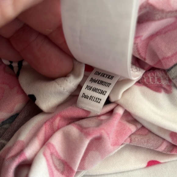 KateSpade NWOT rose floral pajama top short sleeve notch collar button pocket XL - Picture 14 of 15